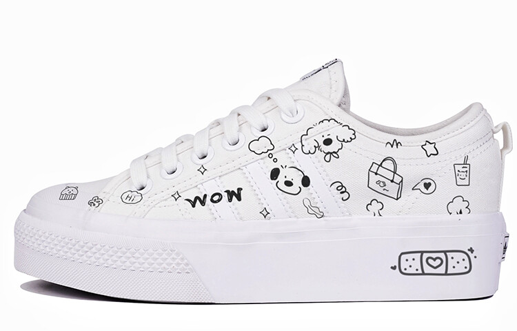 

Кроссовки adidas originals NIZZA Series Skateboarding Shoes Women's Low-top White/black, белый