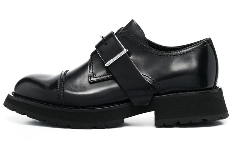 

Туфли кожаные Alexander Mcqueen Monk с пряжкой, черный