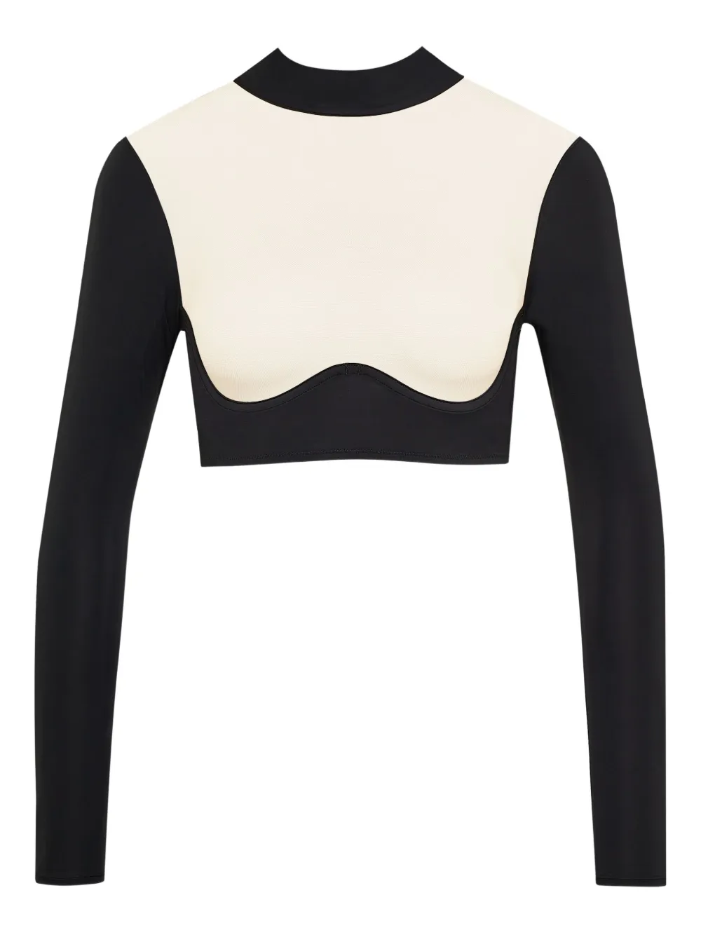 

Топ с длинными рукавами и высоким воротом Maison Close, черный