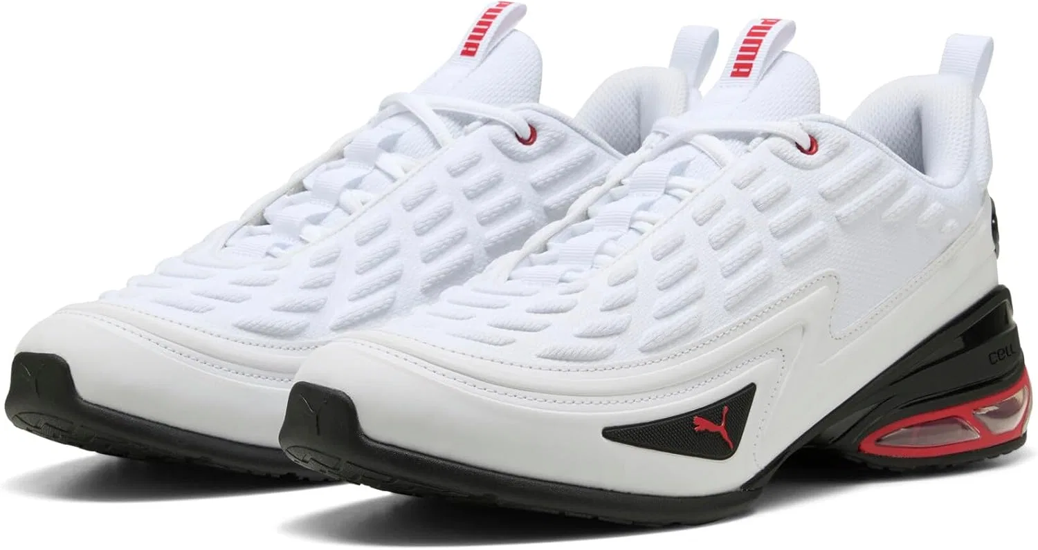 Кроссовки PUMA Adult Meza, бело-черно-красные, размер 48.5 (Великобритания)