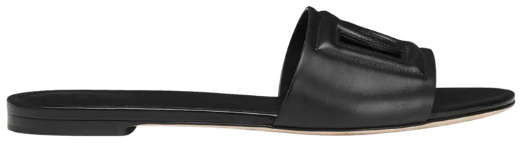 Сандалии Dolce & Gabbana Dolce & Gabbana Wmns Calfskin Slide Sandal 'Millennials Logo - Black', черный