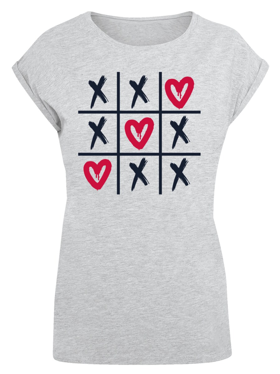 

Рубашка F4NT4STIC Valentinstag Herz Tic Tac Toe, пятнистый серый