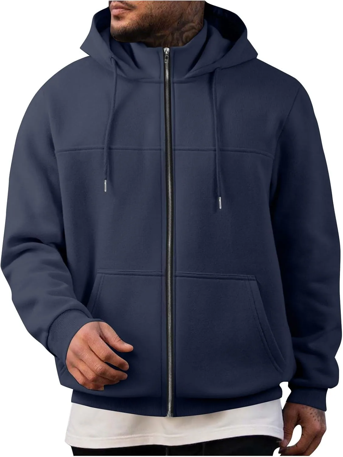 

Мужская толстовка с капюшоном на молнии и воротником стойкой Cambkatl