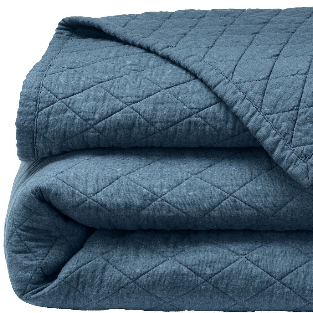 

Одеяло с двойной вуалью Lands' End Solid Diamond, цвет Bering Sea Blue