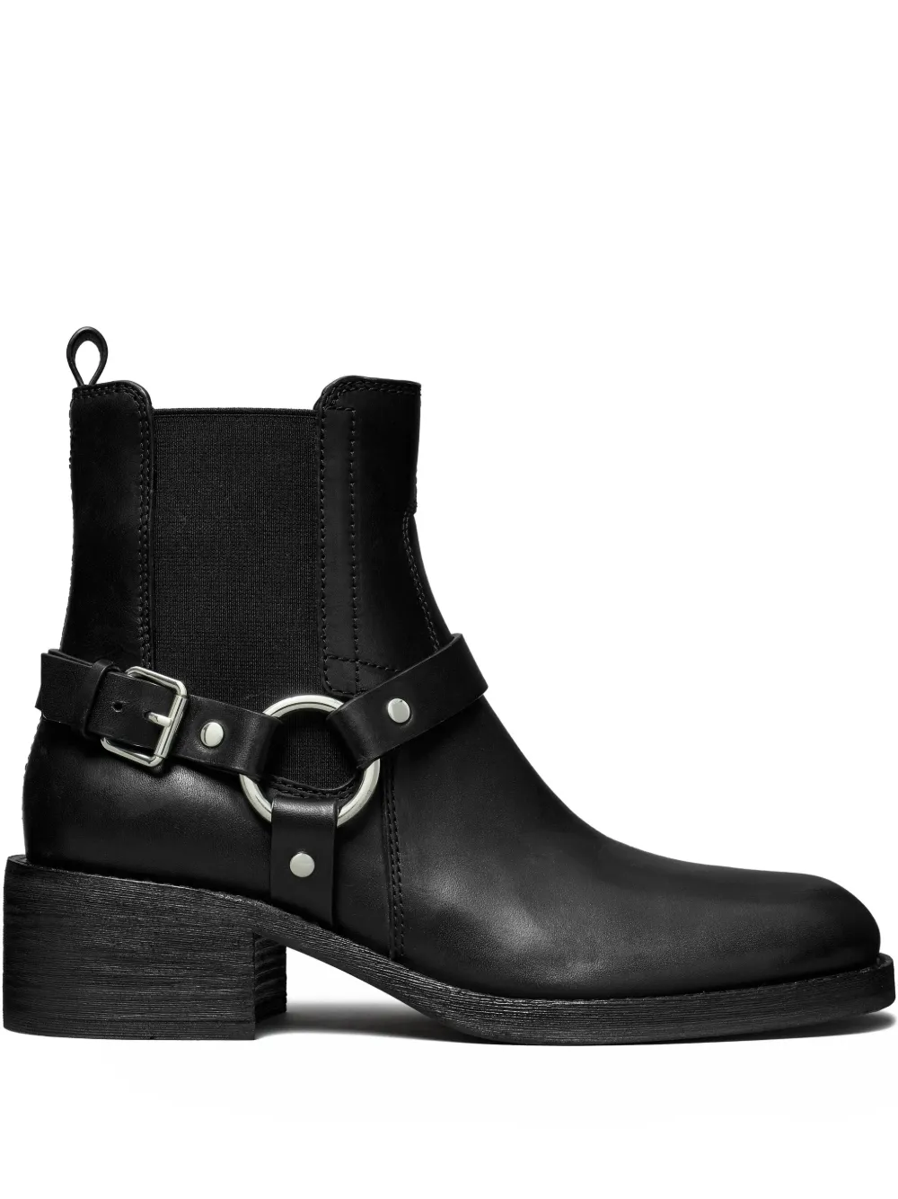 Сапоги с ремешком и пряжкой Tory Burch, черный