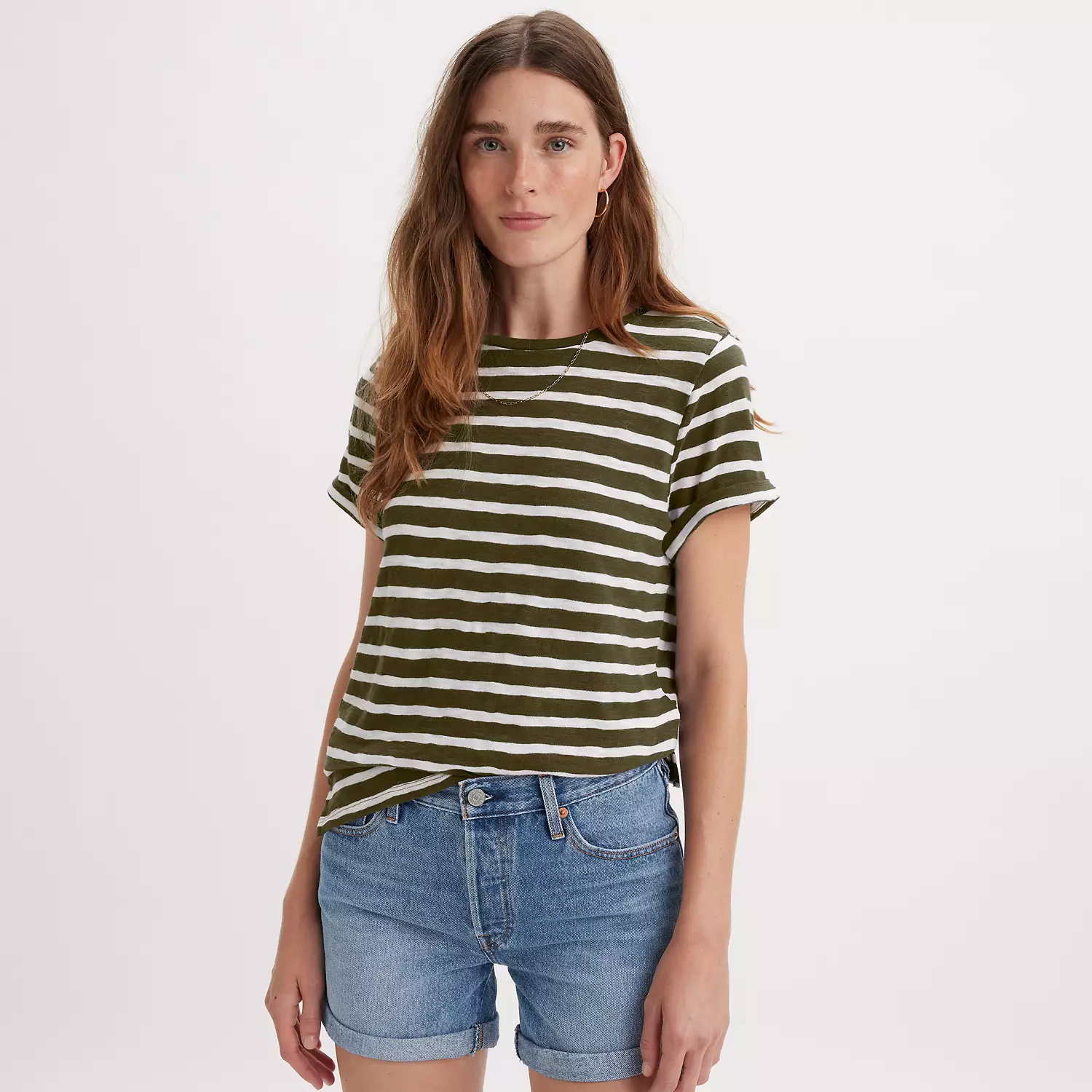 

Футболка с коротким рукавом «Марго» Levi's, цвет Captain Stripe Olive - Green