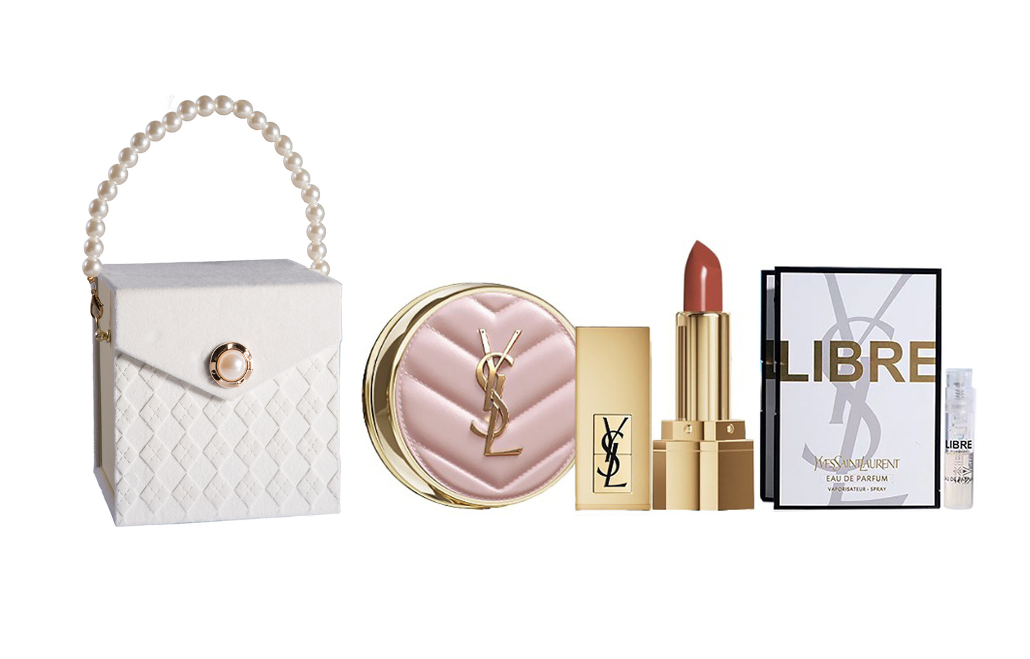 Набор Yves Saint Laurent: кушон B20 + губная помада Rouge Pur Couture The Slim #2024 + парфюмерная вода Libre, 7,5 мл — фото 3