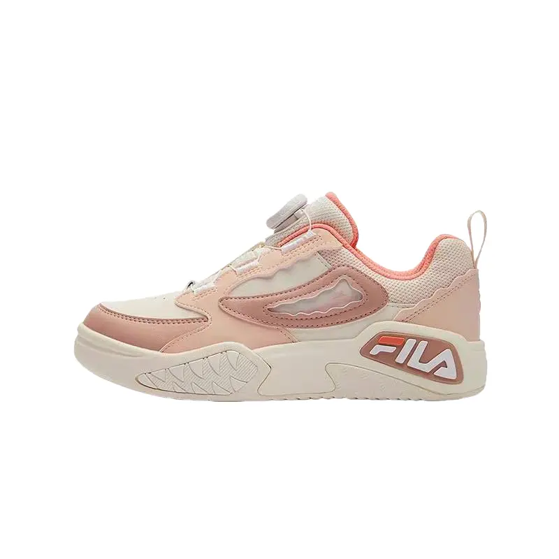 

Boa устойчивые к истиранию низкие детские скейтбординговые кроссовки white pink kids FILA KIDS, розовый