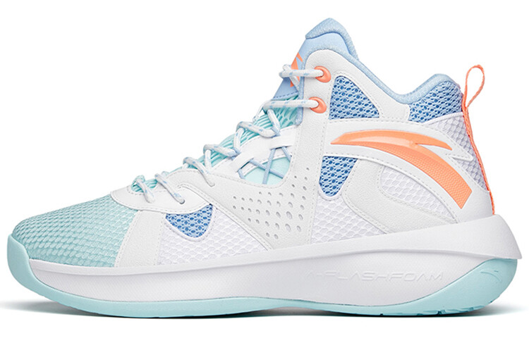 

Баскетбольные кроссовки Wind Tunnel 2 мужские, среднего размера, белые/мятно-синие/ярко-синие/оранжевые Anta