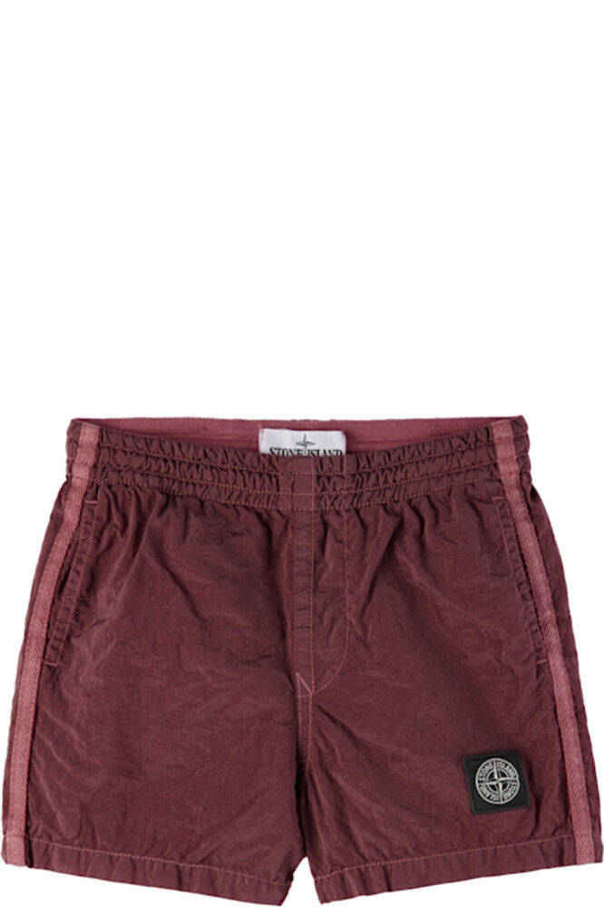 

Детские бордовые нейлоновые шорты для плавания Stone Island Junior