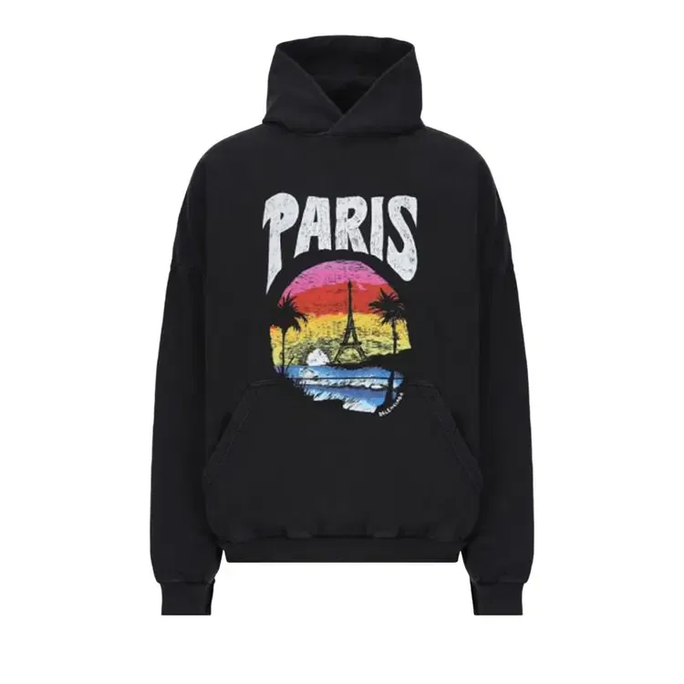 Худи Balenciaga Paris Tropical Oversized, черный