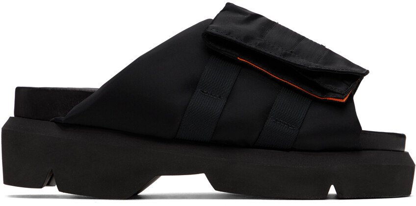 

Черные карманные шлепанцы Sacai, цвет Black