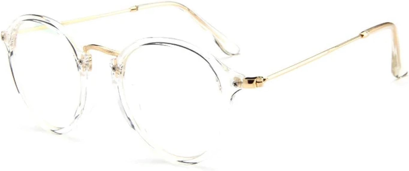 

Солнцезащитные очки с защитой UV400 | Круглая металлическая оправа, прозрачные линзы | Для женщин и мужчин, для занятий спортом на открытом воздухе и вождения DSVIGF, Trans Gold Clear