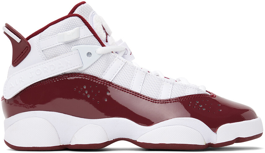 

Детские белые и бордовые 6 колец для больших детей кроссовки Nike Jordan