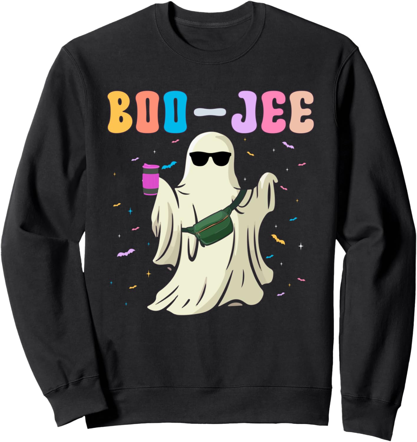

Милый костюм призрака для Хэллоуина, толстовка для жуткого сезона Funny Ghost Halloween Boo-Jee Boujee Apparel, черный