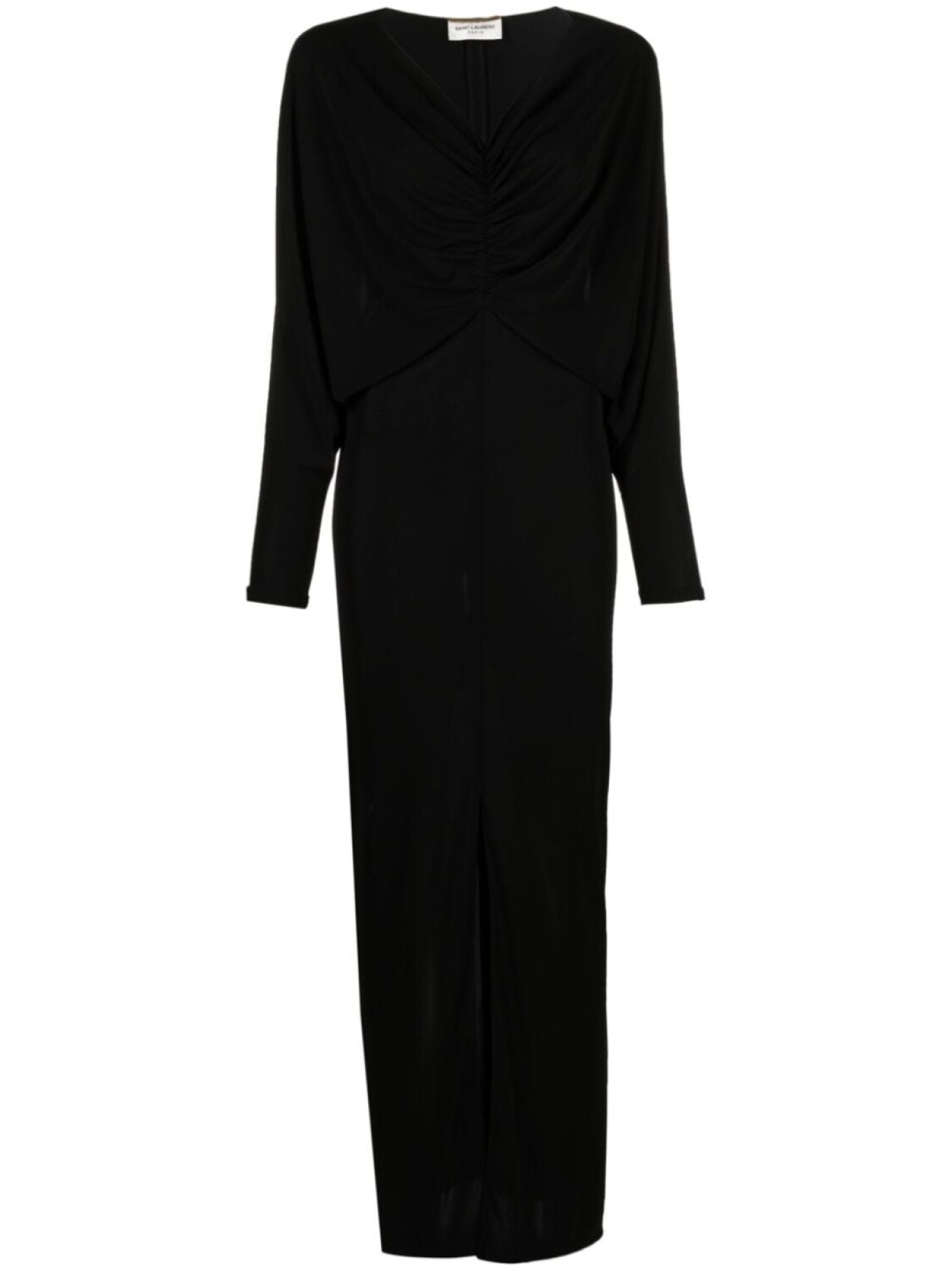 

Saint Laurent платье макси с драпировкой, черный