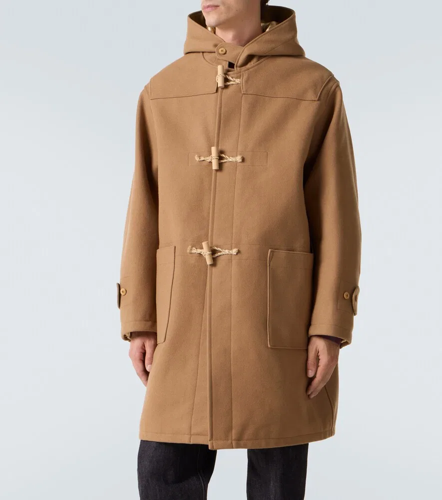 Шерстяной и льняной дафлкот «Коммодор» Visvim, бежевый — фото 3