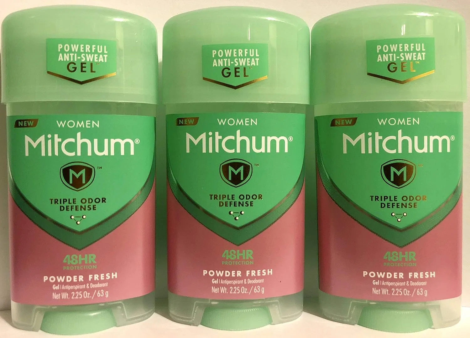 Женский гелевый антиперспирант-дезодорант Mitchum Power Gel Powder Fresh, 63.8 г (3 шт.) Mitchum