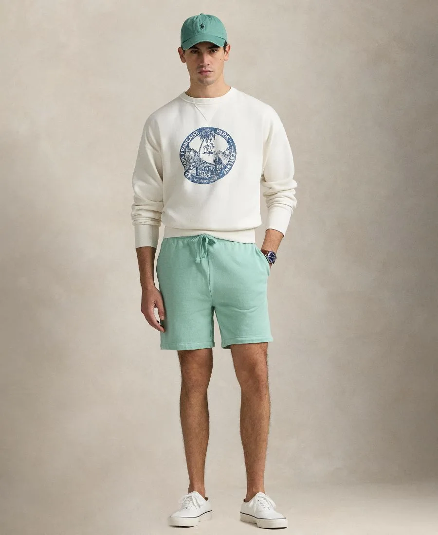 Мужские флисовые шорты больших размеров с петлевой структурой Polo Ralph Lauren, Celadon — фото 2