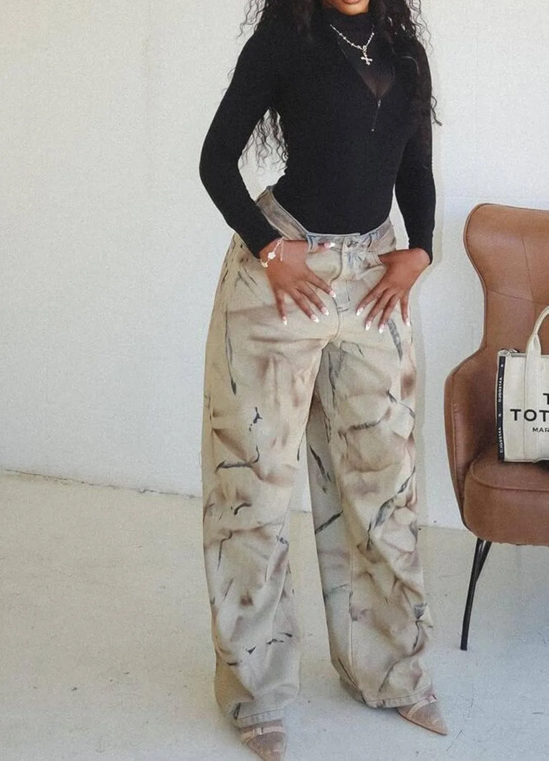 Женские джинсы Boyfriend High Waist Vintage Straight Wide Leg — фото 2