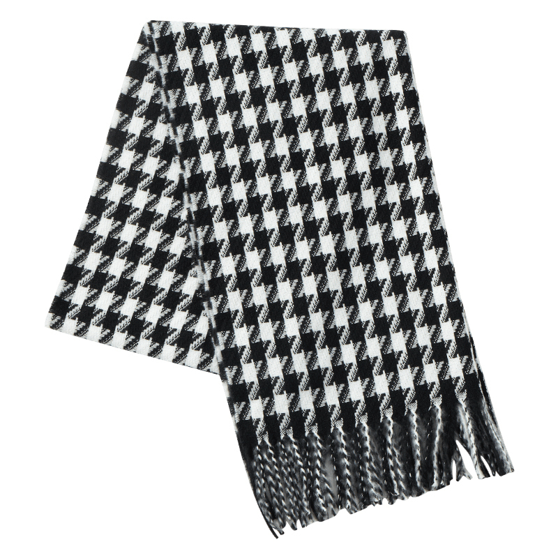 

Шерстяной шарф унисекс черный белый верблюжий CAMEL