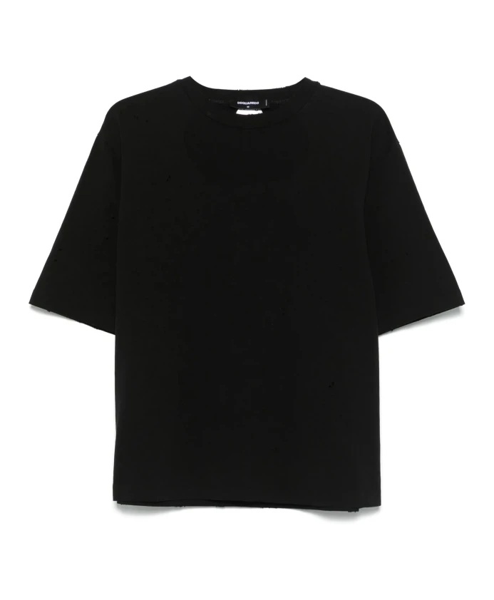 

Черная хлопковая футболка с логотипом Dsquared2, черный