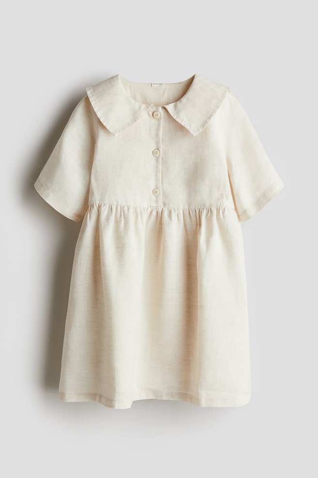 

Льняное платье свободного покроя H&M, бежевый