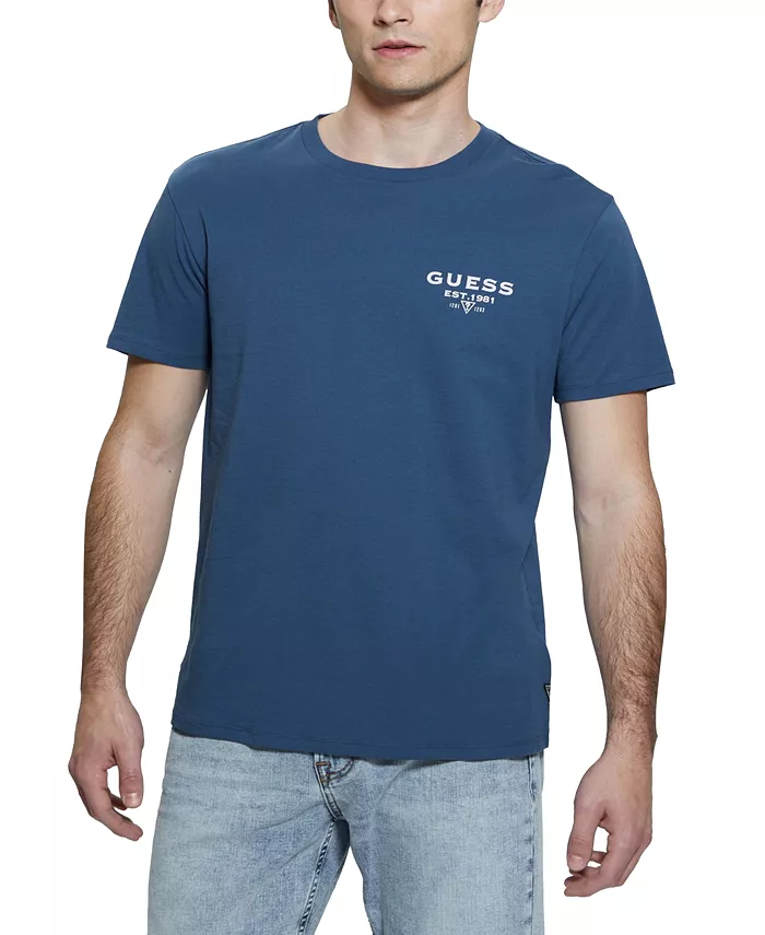 

Мужская футболка с логотипом Relaxed Fit с коротким рукавом и круглым вырезом GUESS, синий