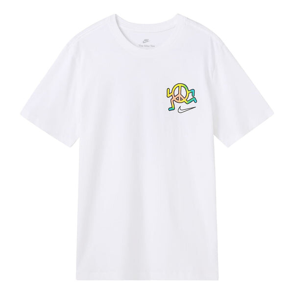 

Футболка Nike Sportswear Back Alphabet Geometry Printing Sports Round Neck Short Sleeve White, мультиколор