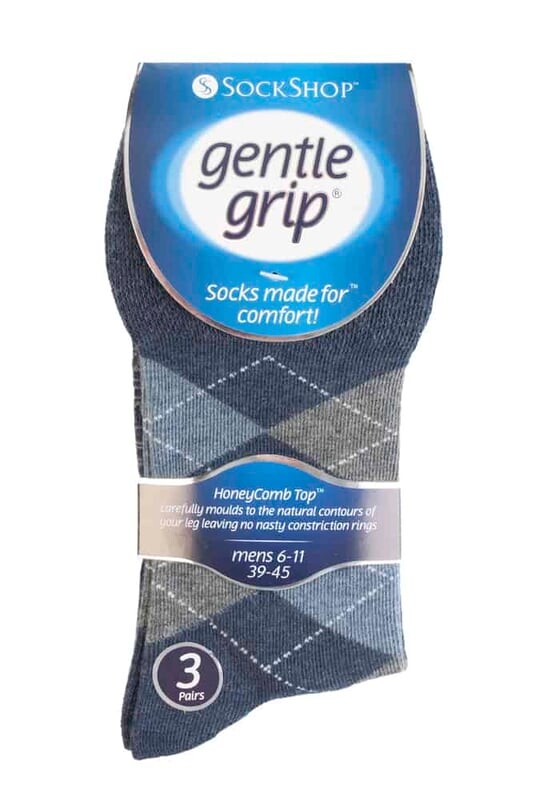 6 пар мужских неэластичных носков mgg38 Gentle Grip, серый — фото 2
