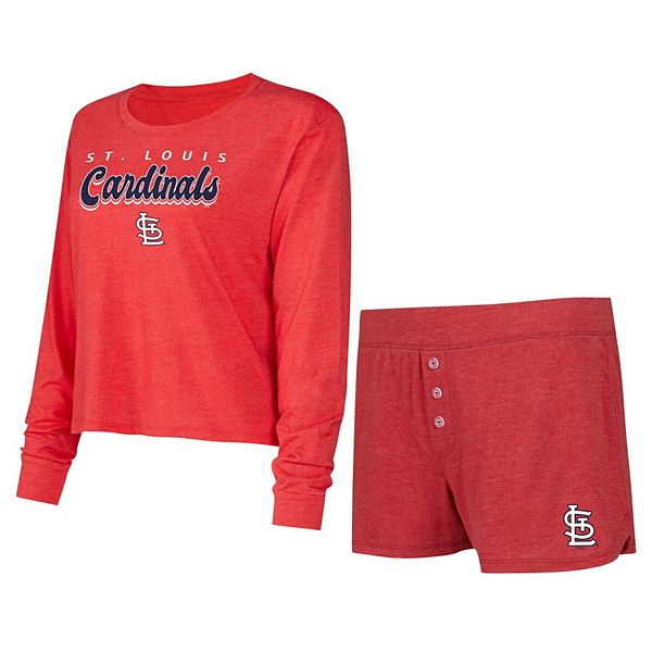 

Женский сет из футболки с длинным рукавом и шорт concepts sport red st louis cardinals meter knit Unbranded
