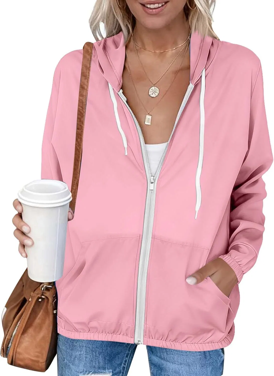 Женская куртка от солнца, UPF 50+, легкая, дышащая, Pink — фото 2