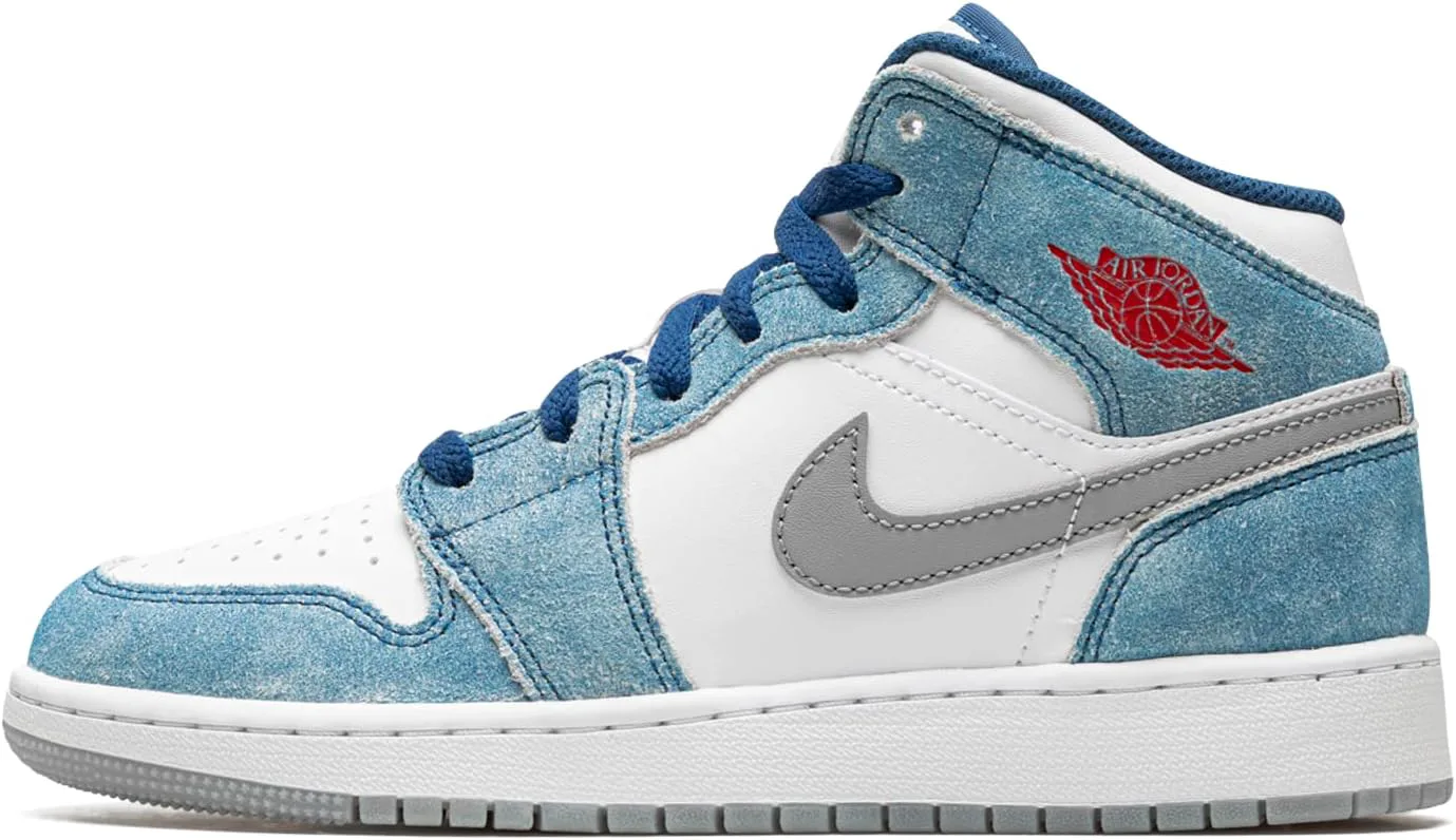 Мужские баскетбольные кроссовки Nike Air Jordan 1 Mid, синий/красный/белый — фото 4
