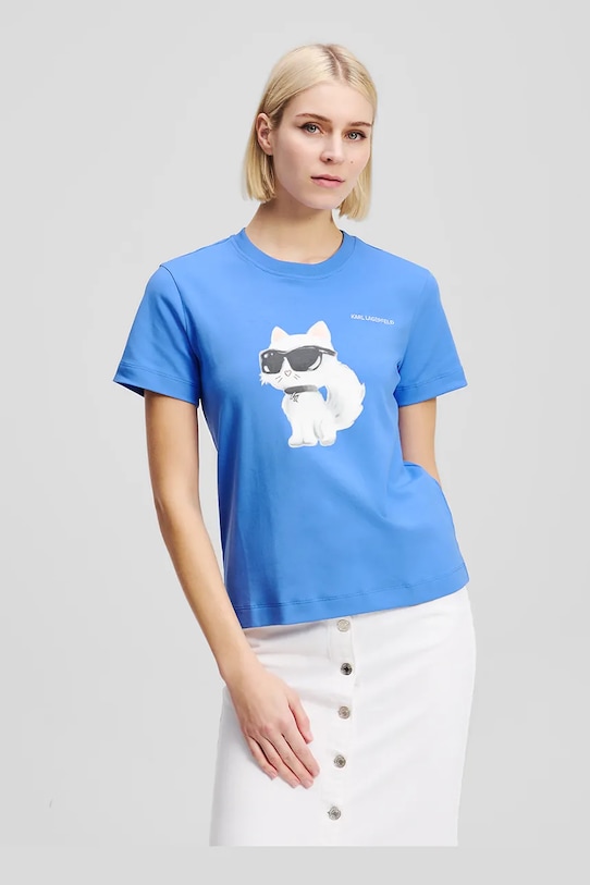 

Хлопковая футболка Karl Lagerfeld, синий