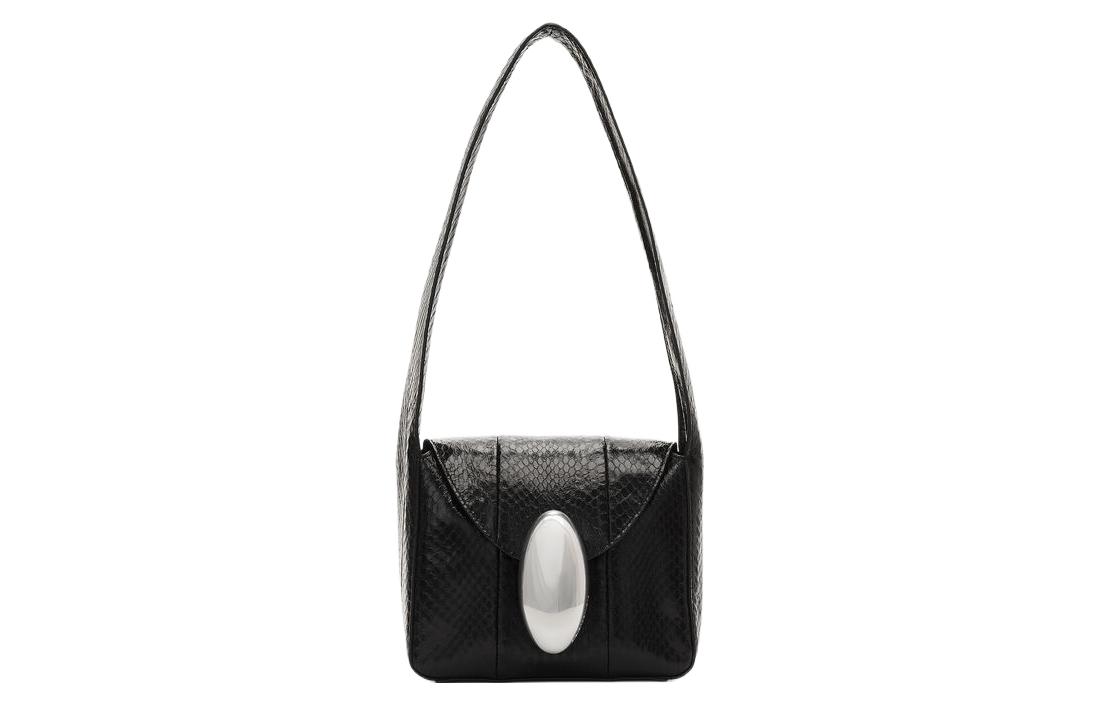 

Кожаная сумка-хобо с узором змеиной кожи, женская черная Alexander Wang