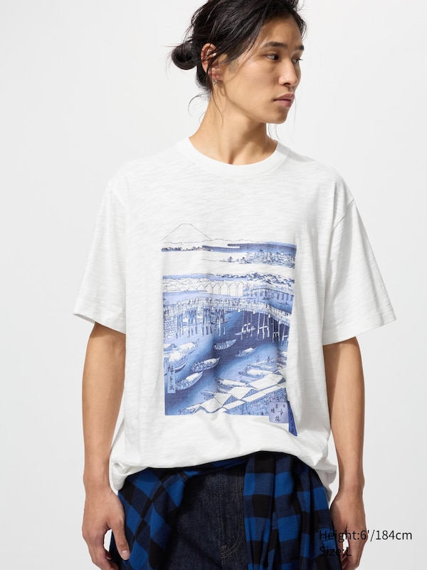 Футболка UT с графикой Ukiyo-E Uniqlo, 01 off white