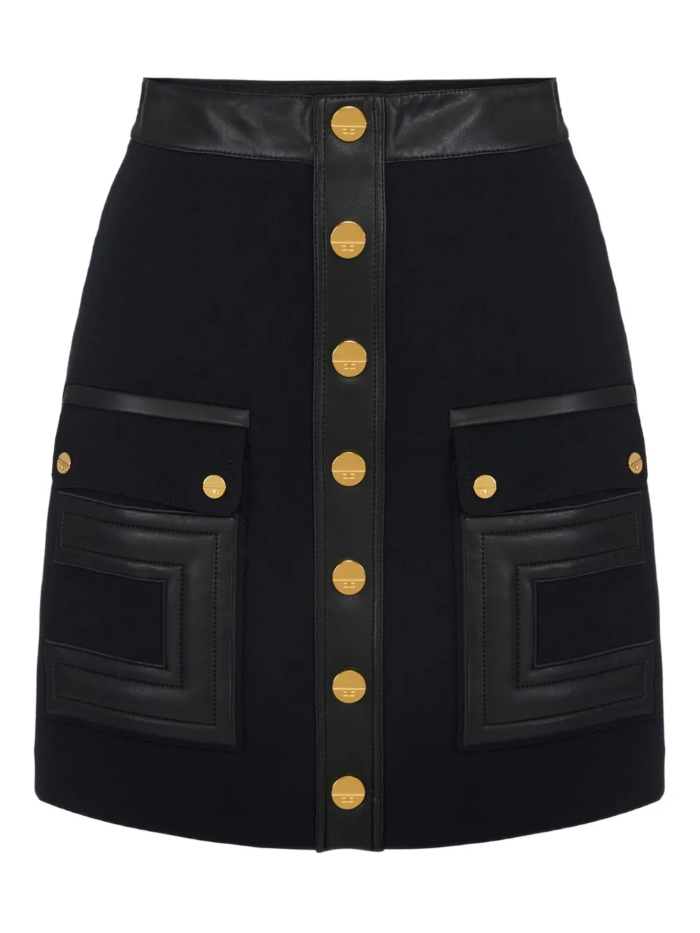 

Юбка мини с декоративными пуговицами Elisabetta Franchi, черный