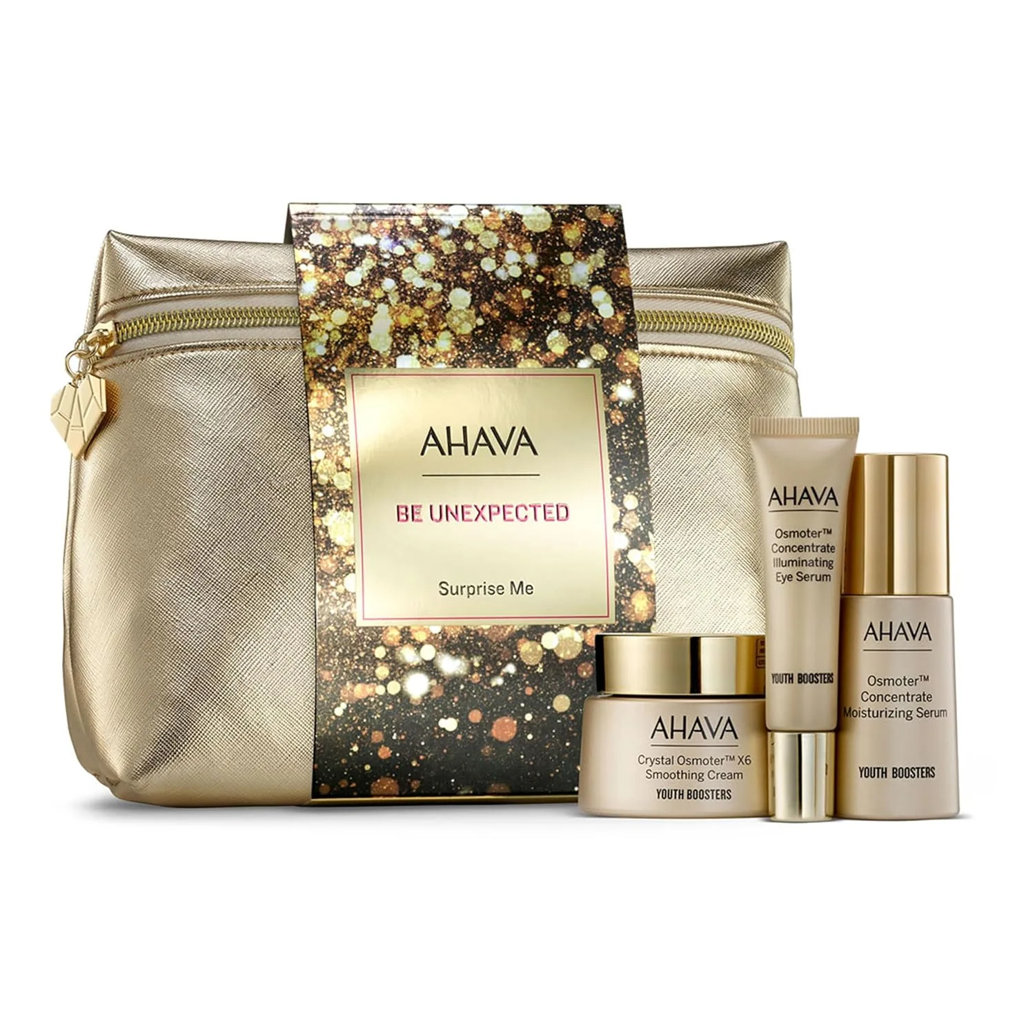 AHAVA Surprise Me подарочный набор: увлажняющая сыворотка Osmoter Concentrate 30 мл, крем Crystal Osmoter x6 50 мл и осветляющая сыворотка для глаз Osmoter Concentrate IIluminating 15 мл