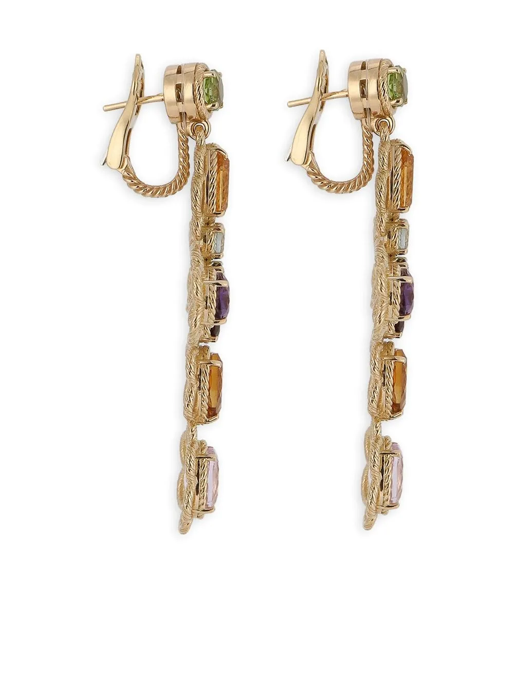 Серьги-подвески из желтого золота с камнями DOLCE & GABBANA, золотой — фото 3