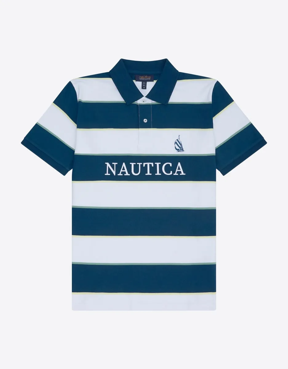 

Мужская классическая рубашка поло с коротким рукавом Nautica, синий