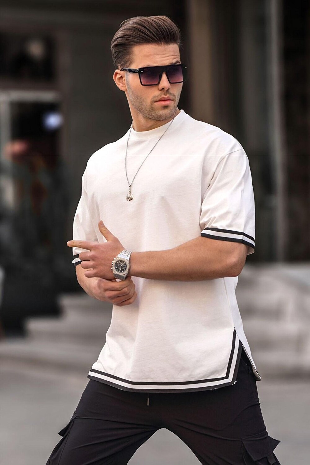 

Полосатая футболка Ecru Crew Neck 6097 MADMEXT