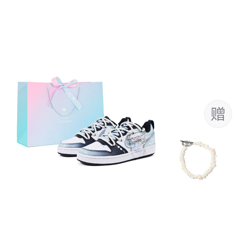 

Кроссовки Nike Court Borough Skateboarding Shoes Women's Low-top Blue/black/white, синий