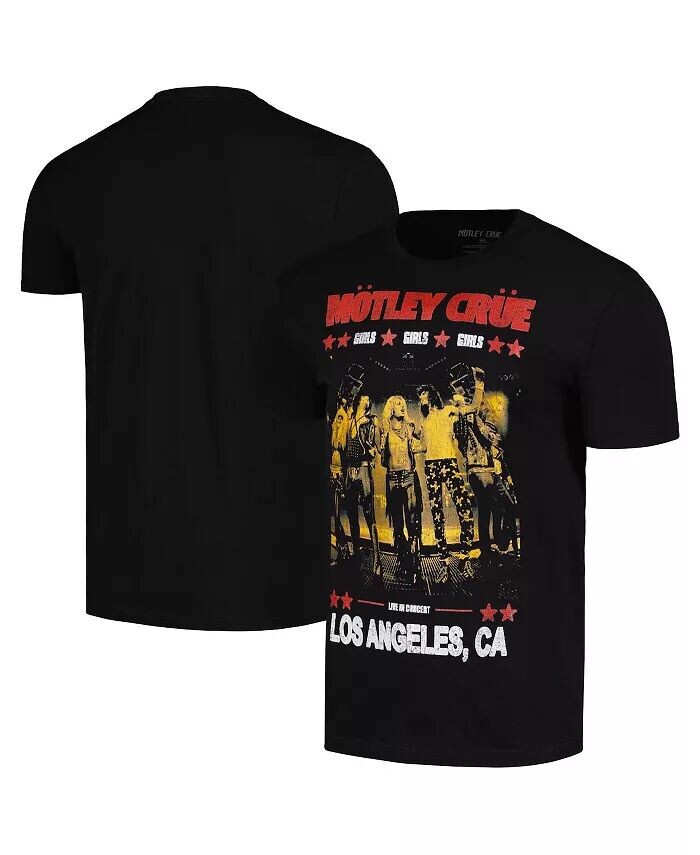 

Мужская черная футболка с плакатом Motley Crue для девочек и девочек Live Global Merch, черный