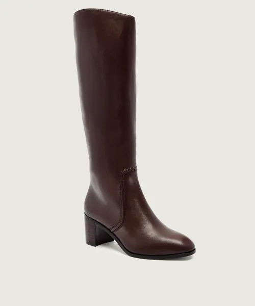 Кожаные сапоги Charly на блочном каблуке Lauren Ralph Lauren, коричневый