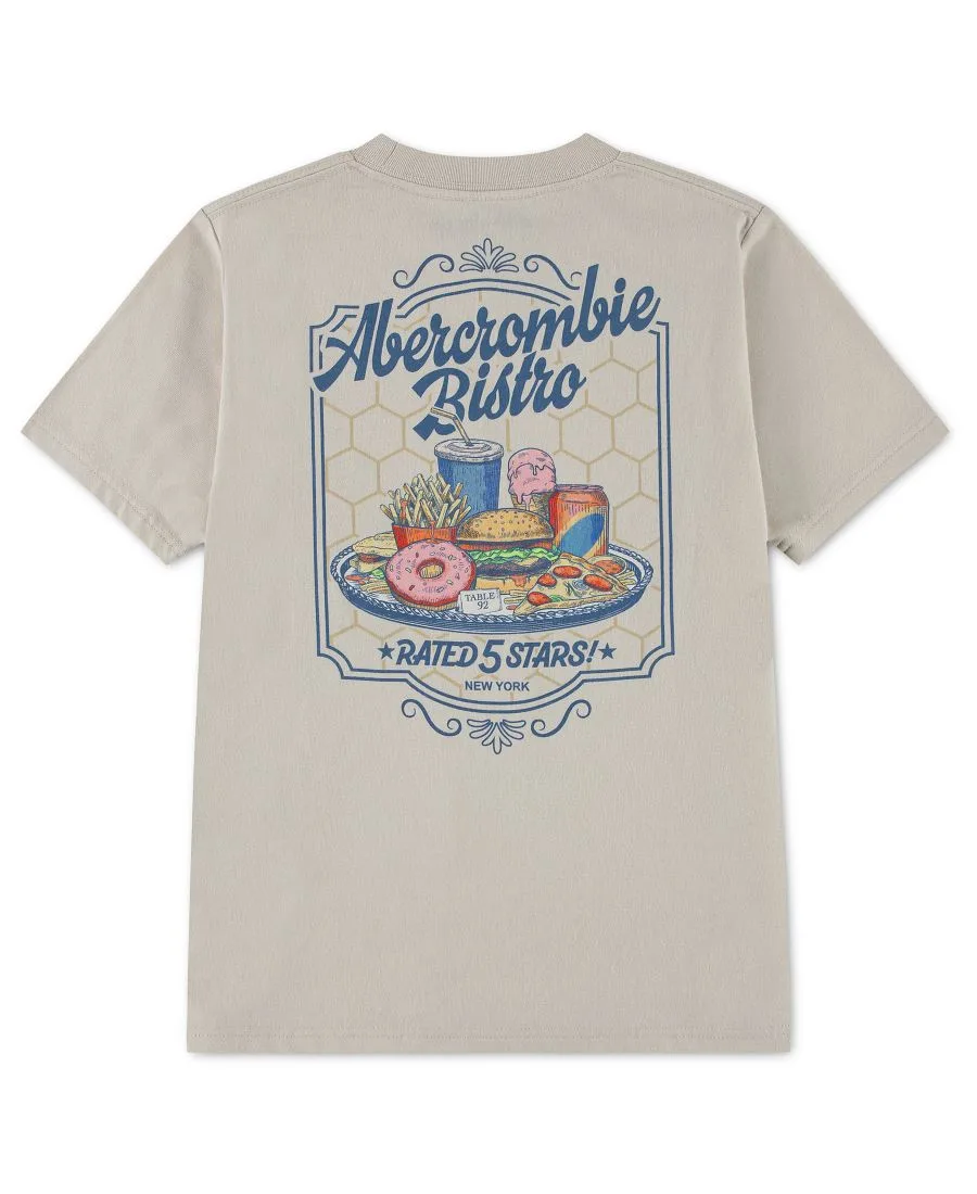 Детская футболка с круглым вырезом "Бистро" Abercrombie kids, Oatmeal — фото 2