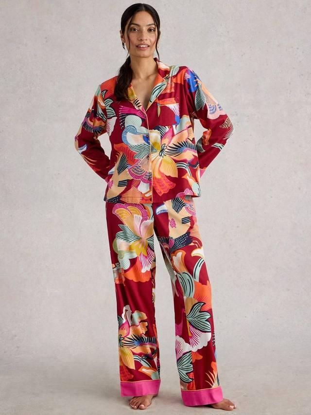 

Пижамная рубашка Nina с цветочным принтом White Stuff, Red/Multi
