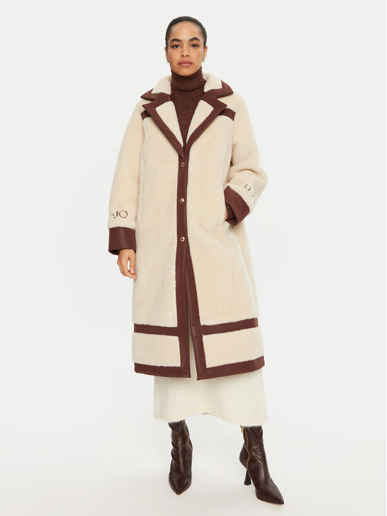 

Шуба стандартного кроя TF4141 E0903 Liu Jo, экрю