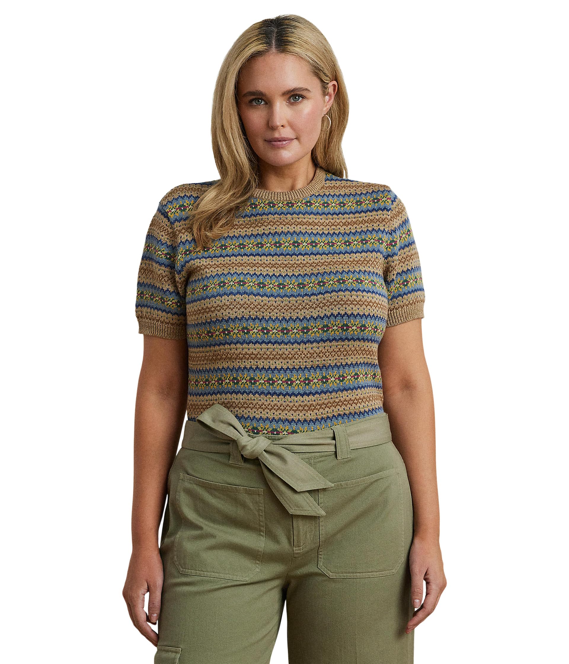 

Пуловер Lauren Ralph Lauren Plus Size Eyelah Short, разноцветный