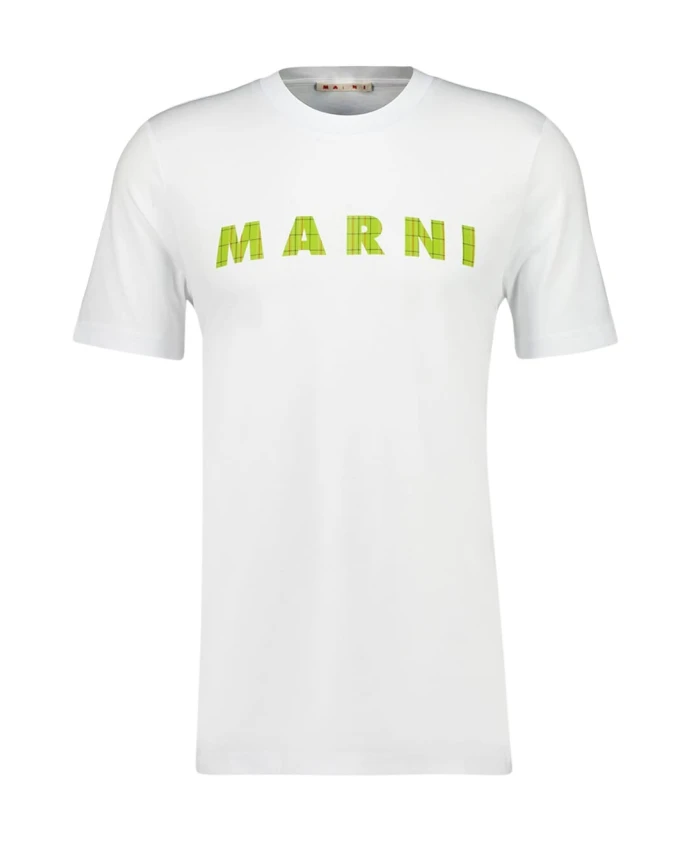 

Хлопковая футболка с логотипом Marni, белый