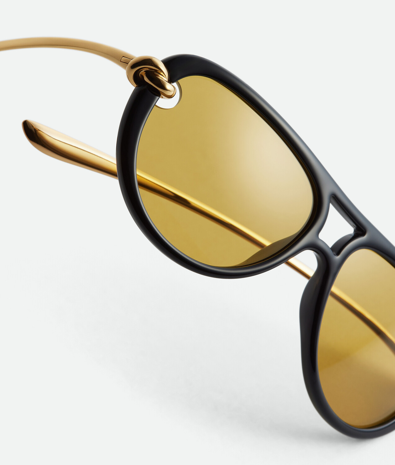 Knot aviator sunglasses BOTTEGA VENETA, желтый/черный — фото 3